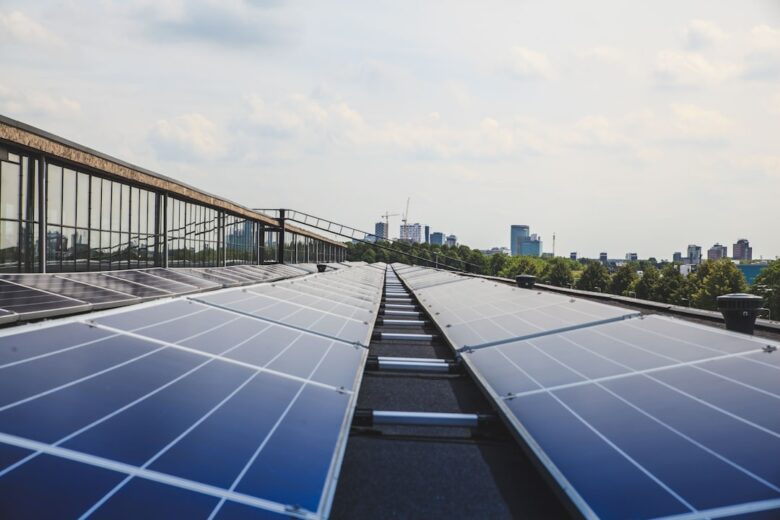 Photo solar panels installation